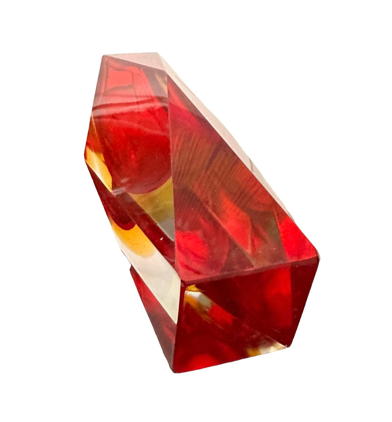 Murano Sommerso Faceted Vase by Oball | Red & Orange (30 cm) | Original Label