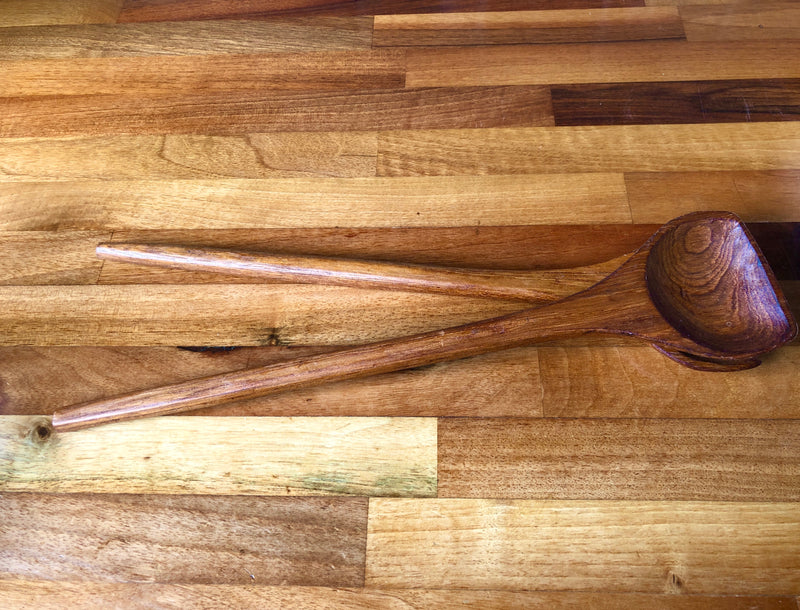 Teak Mid-Century Salad Servers , Vintage Wooden Salad Servers, Teak Salad Servers, Mid-Century Teak Servers
