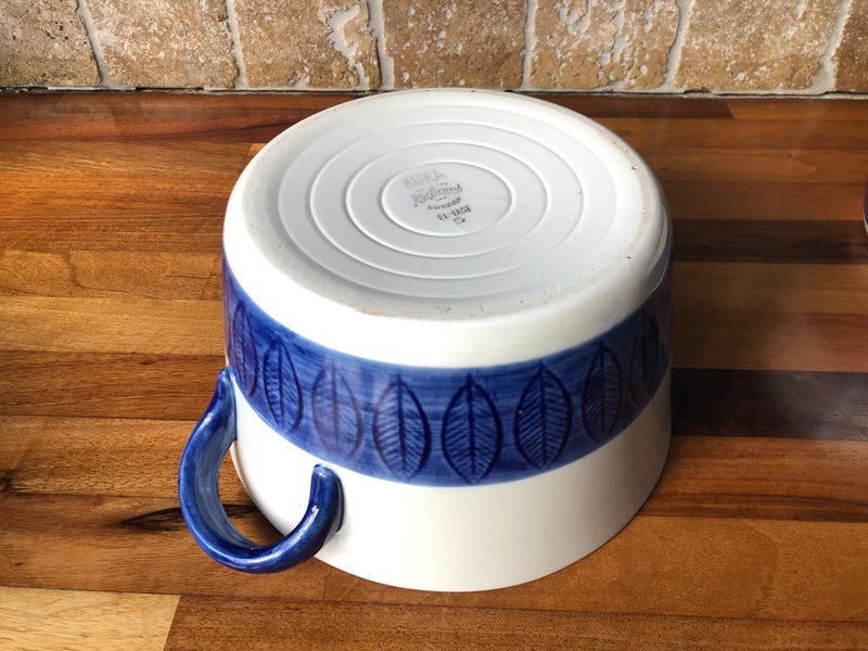 Rostrand Koka Blue Open Ovenproof Dishes / Salad Bowls. Designed by Hertha Bengtson. Sandinavian Mid Century