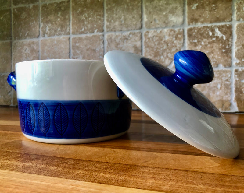 Rorstrand Koka Blue Casserole Dish by Hertha Bengtson ,Scandinavian Mid-Century Modern