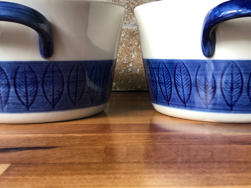 Rostrand Koka Blue Open Ovenproof Dishes / Salad Bowls. Designed by Hertha Bengtson. Sandinavian Mid Century