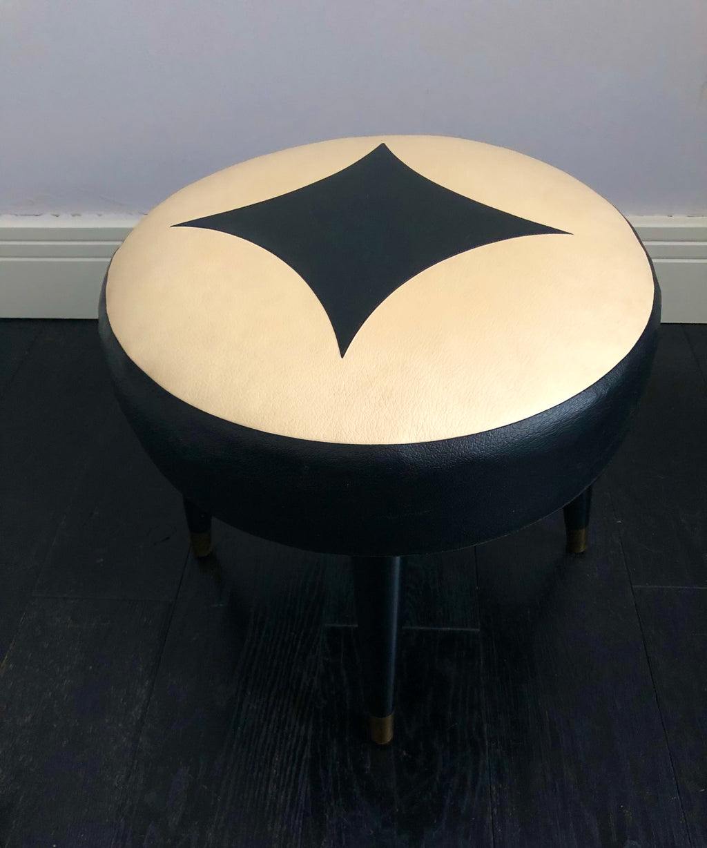 Vintage Sherborne 1950s/1960s Foot Stool , Retro Pouffe