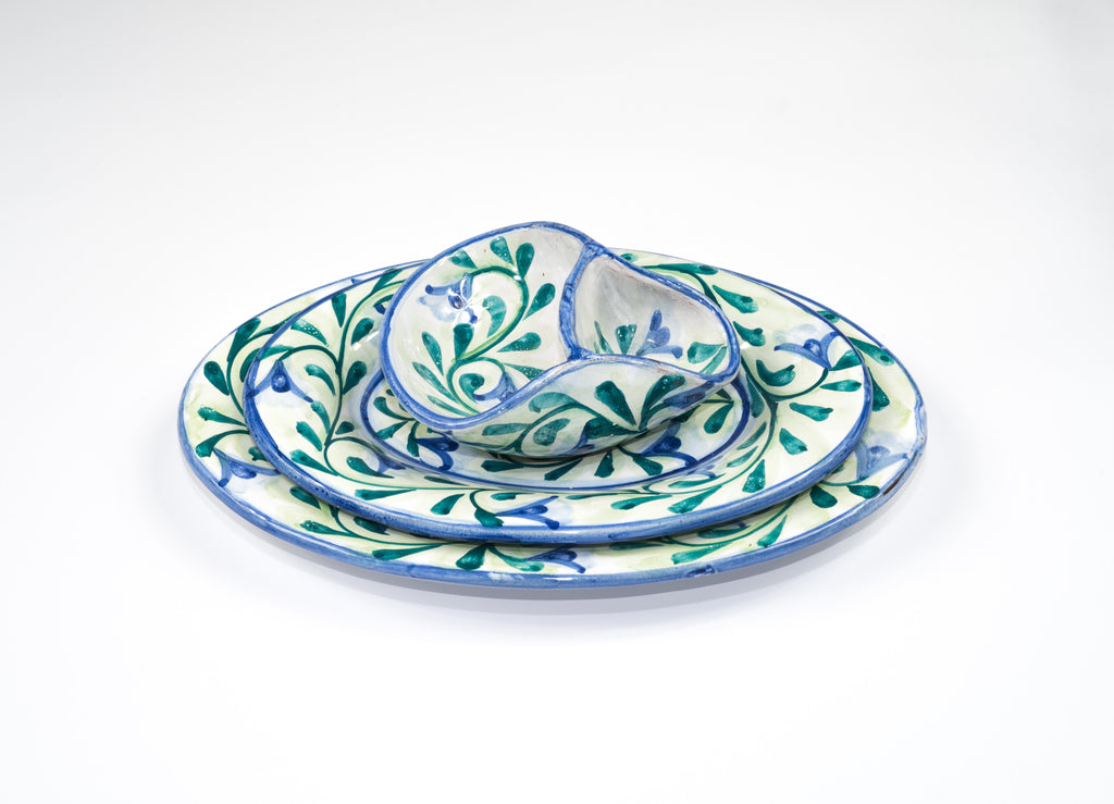 Porches Pottery Serving Platters & Dip Bowl