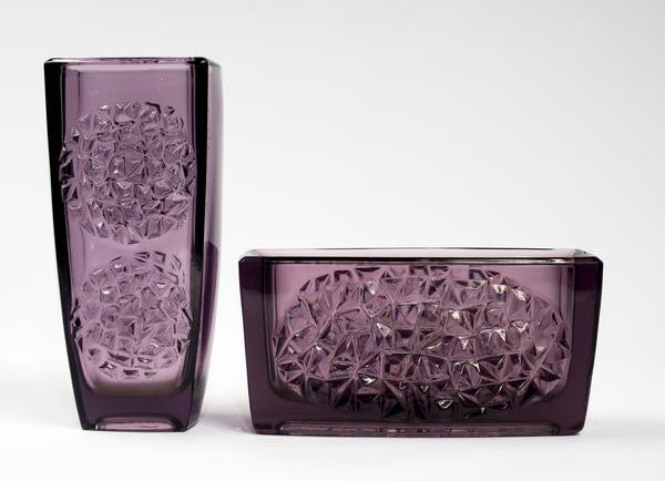 Sklo Union Czech Amethyst Vase by Rudolf Jurnikl