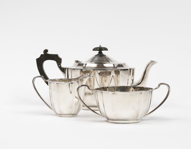 Barker Brothers Antique Art Nouveau 3 Piece A1 Silver Plated Tea Service