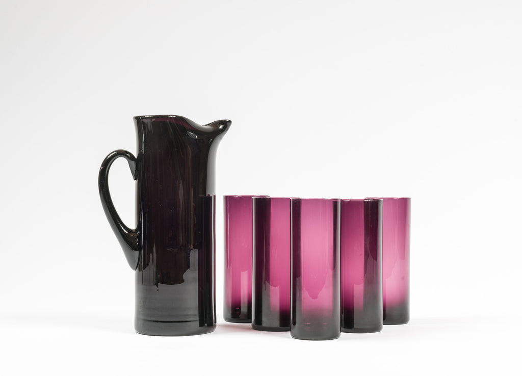 Amethyst Glass Vintage Lemonade Set