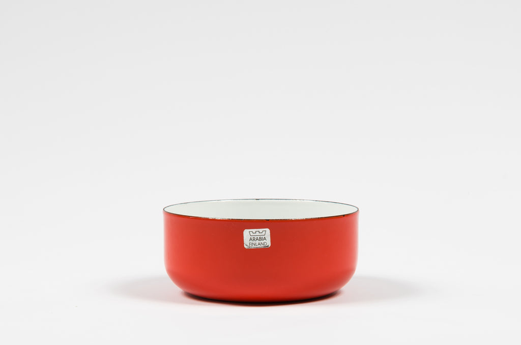 A Set of Arabia Wartsila Small Red Enamel Bowls