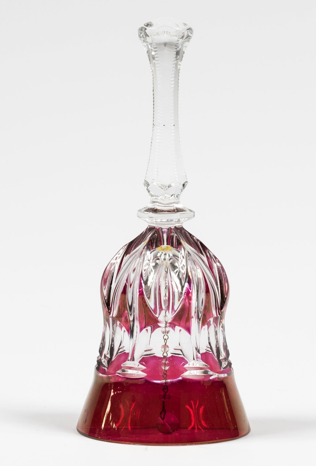 Vintage, Bohemian Czech Ruby Red Hand Cut Lead Crystal Cased Bell