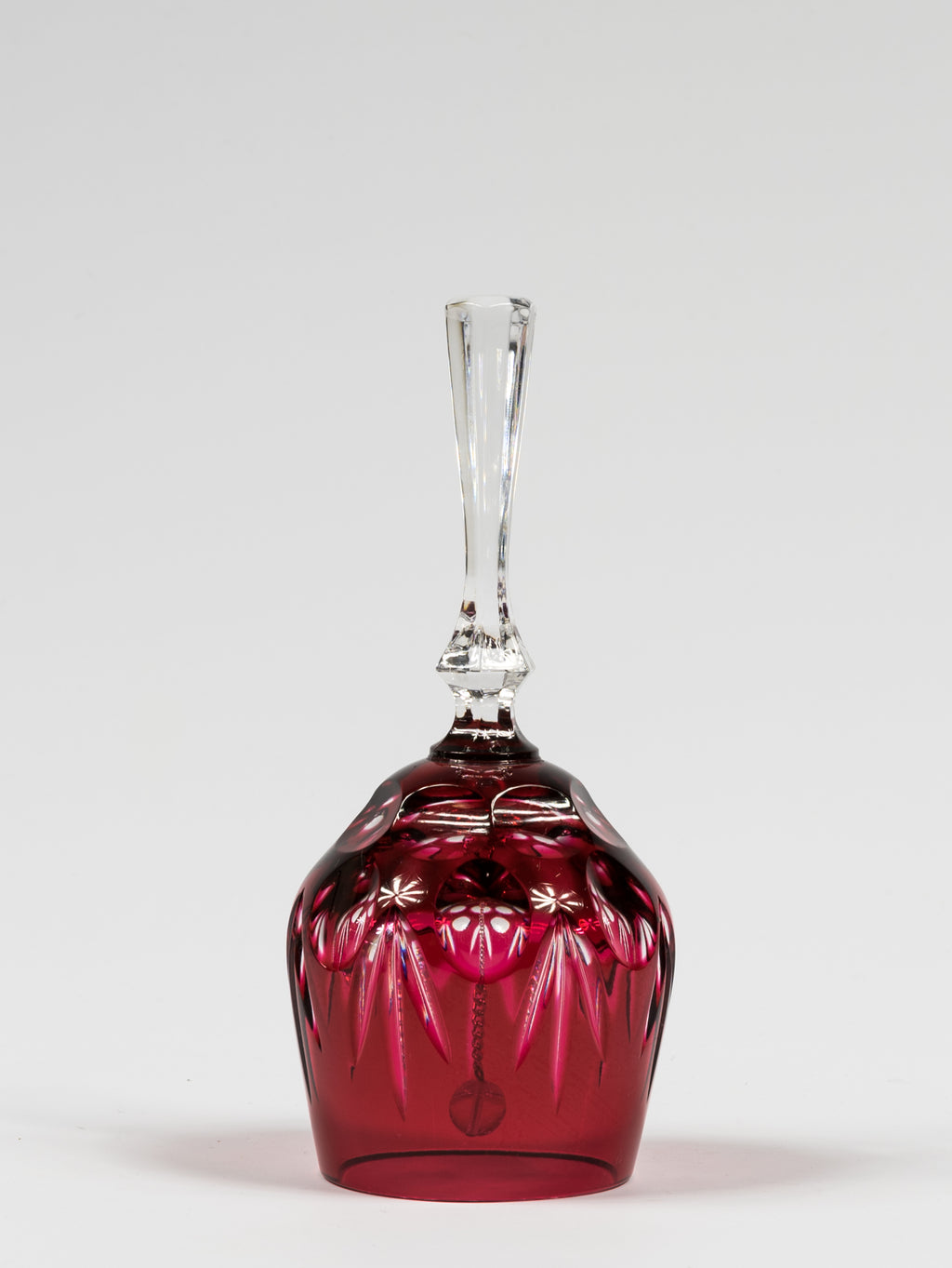 Ruby Red Cut Lead Crystal Bell