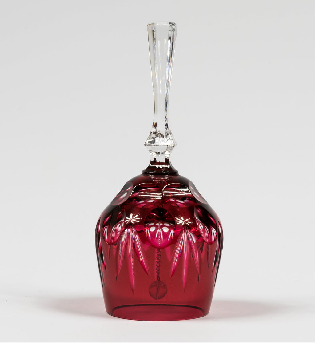 Ruby Red Cut Lead Crystal Bell