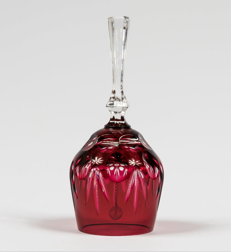 Ruby Red Cut Lead Crystal Bell