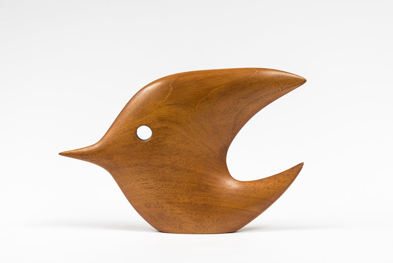 Vintage Hand-Carved Wooden Angel Fish ,  Mid-Century Signed Folk Art from Anguilla | Unique Wooden Sculptures