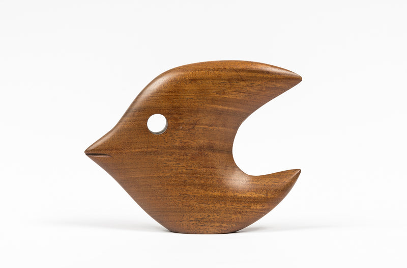 Vintage Hand-Carved Wooden Angel Fish , Mid-Century Signed Folk Art from Anguilla | Unique Wooden Sculptures