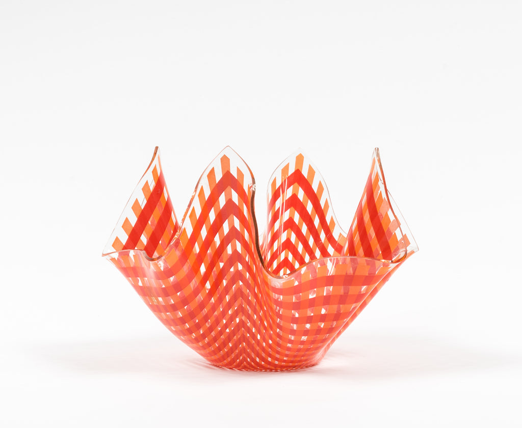 Chance Handkerchief Orange Gingham Vase