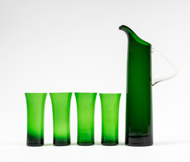 Riihimaki Harlekiini Emerald Green Lemonade Set by Nanny Still