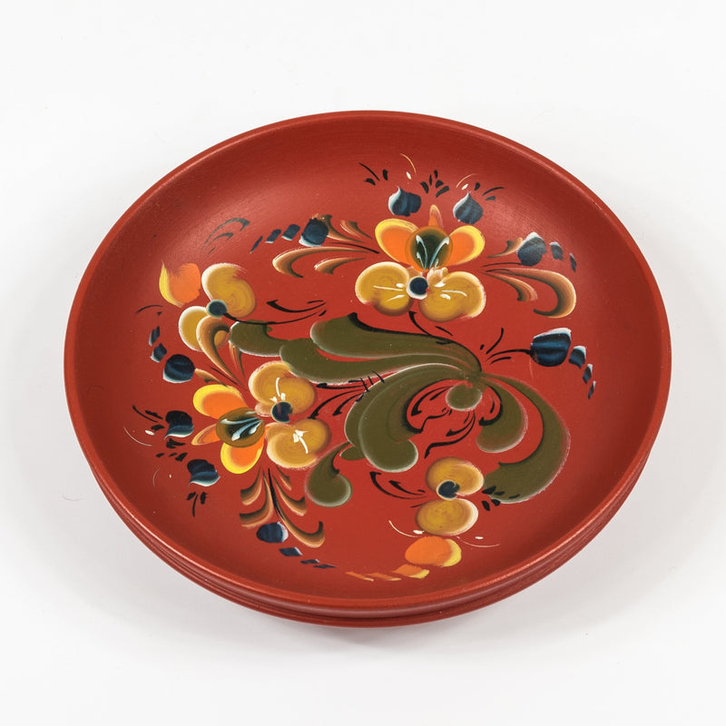 Vintage Norwegian Rosemaling Wooden Set of Bowls