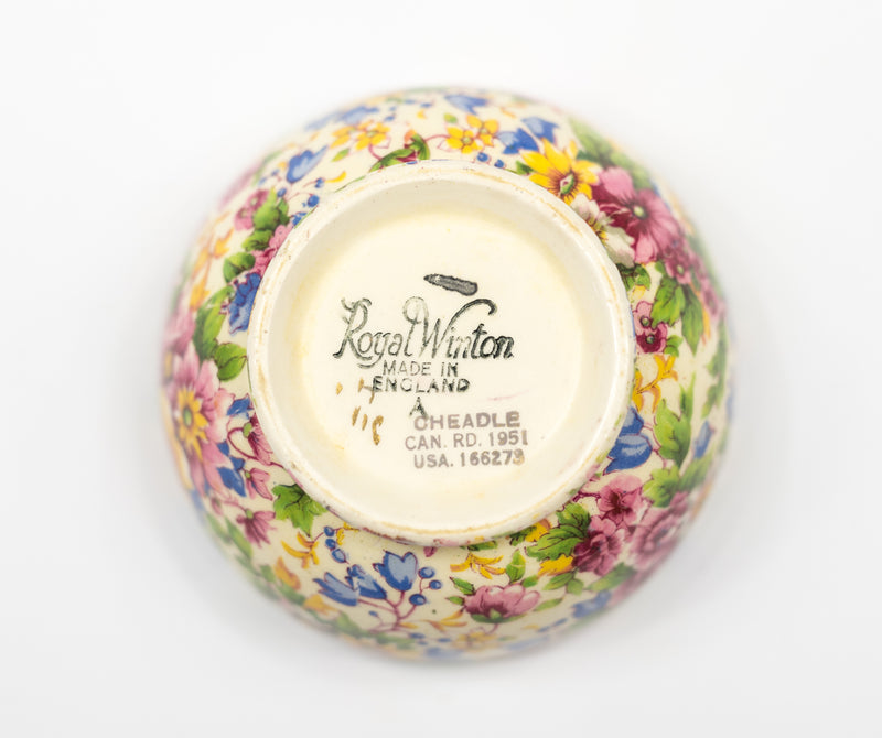 Vintage Royal Winton Cream Jug & Sugar Bowl | Summertime Chintz Collection (Pre-1960)