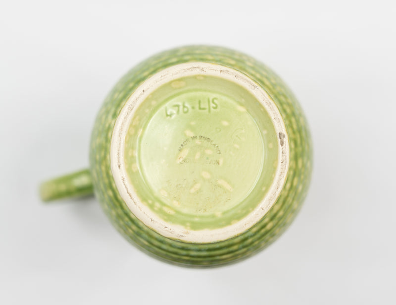 Green Ribbed Jug by Crown Devon Pottery