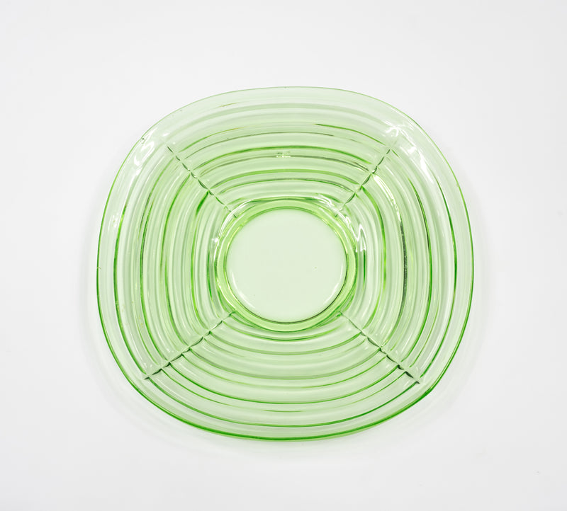 Green Depression Pressed Glass Plate