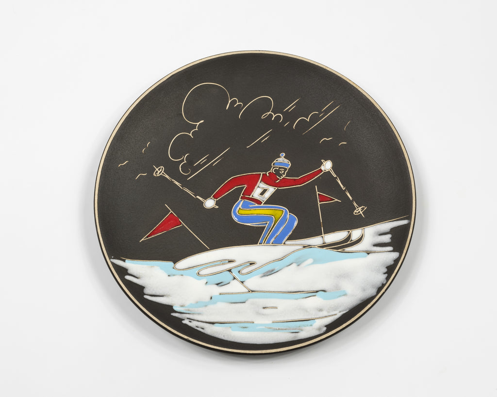 Vintage AWF Pottery Plate- "Slalom"