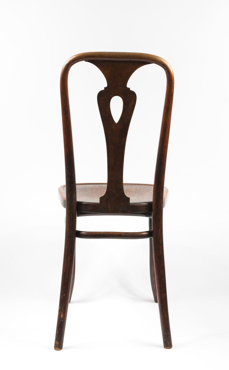 Rare Thonet Bentwood Chair 1911-1915 Catalogue Model No. 395, raised veneer seat number 225