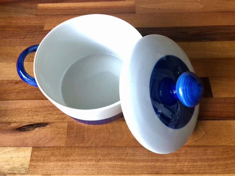 Rorstrand Koka Blue Casserole Dish by Hertha Bengtson ,Scandinavian Mid-Century Modern