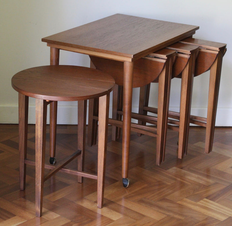 Poul Hundevad 1960's Danish Design Τραπέζια Ένθεσης Teak