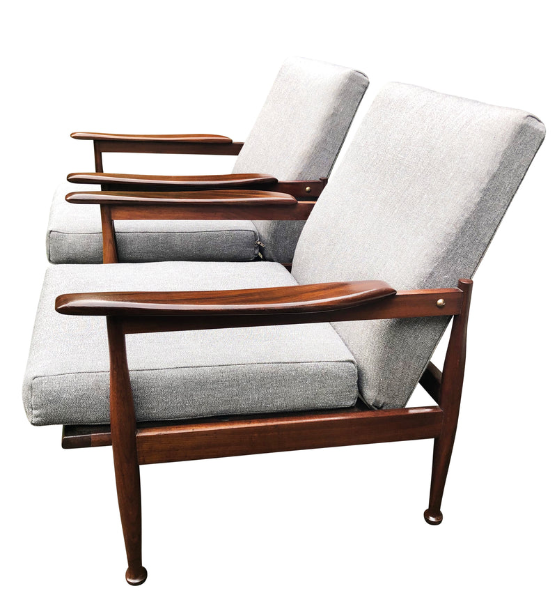 Pair of Mid Century “Manhattan” armchairs by Guy Rogers,designed by Eric Pamphilon