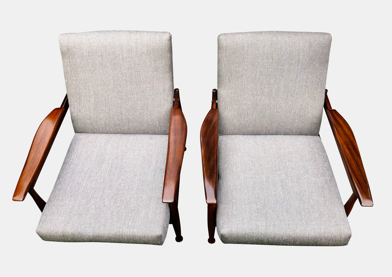 Pair of Mid Century “Manhattan” armchairs by Guy Rogers,designed by Eric Pamphilon
