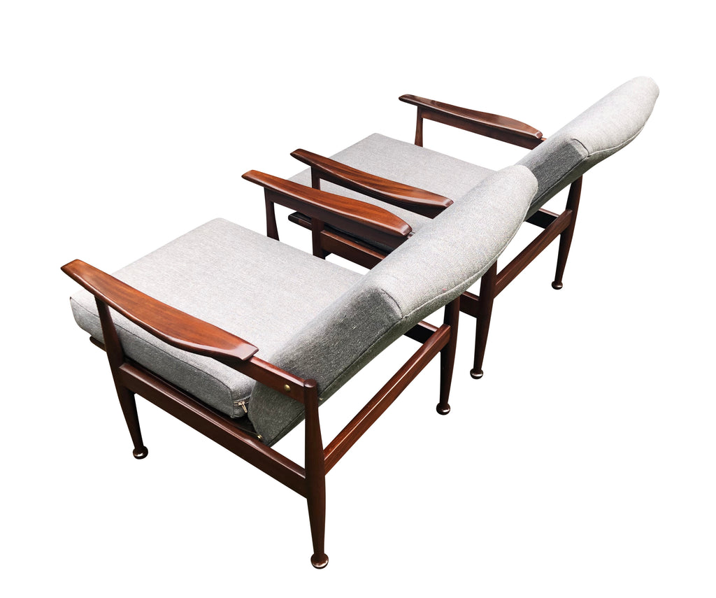 Pair of Mid Century “Manhattan” armchairs by Guy Rogers,designed by Eric Pamphilon