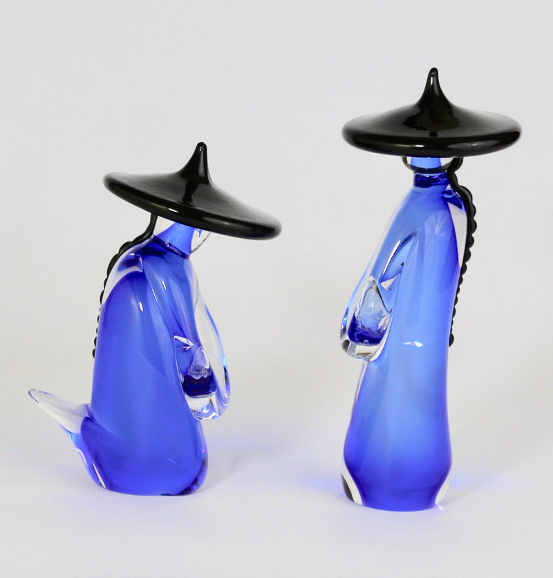 Pair of Signed Formia Murano Chinese Figures 1960s