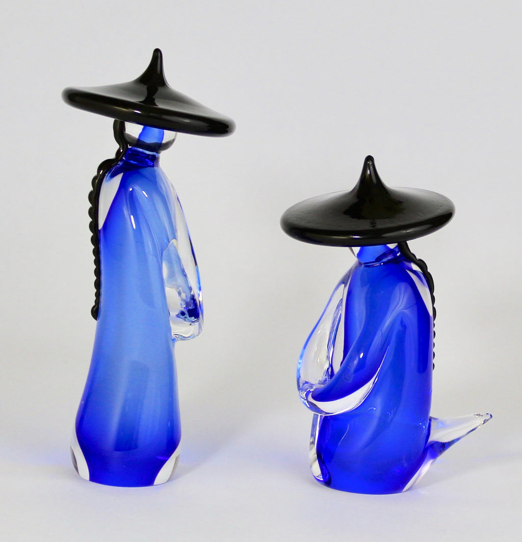 Pair of Signed Formia Murano Chinese Figures 1960s