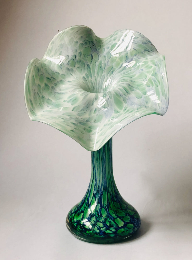 Murano Jack in the Pulpit Splatter Vase in Blue , Green & White