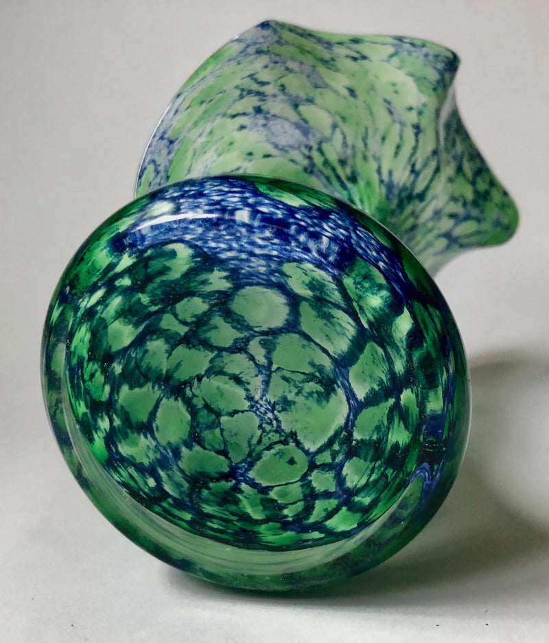 Murano Jack in the Pulpit Splatter Vase in Blue , Green & White