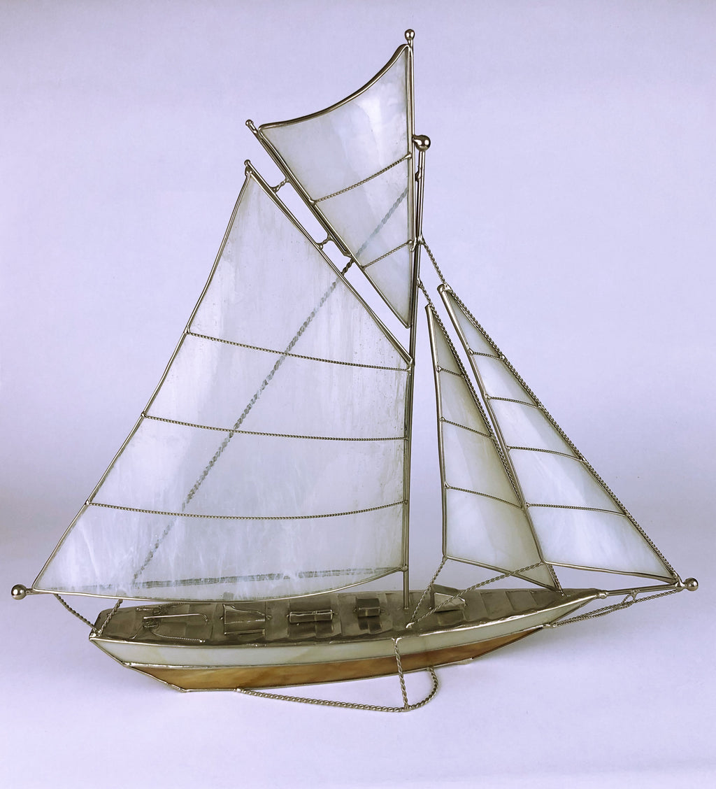 Stained Glass and metal Sailing Yacht