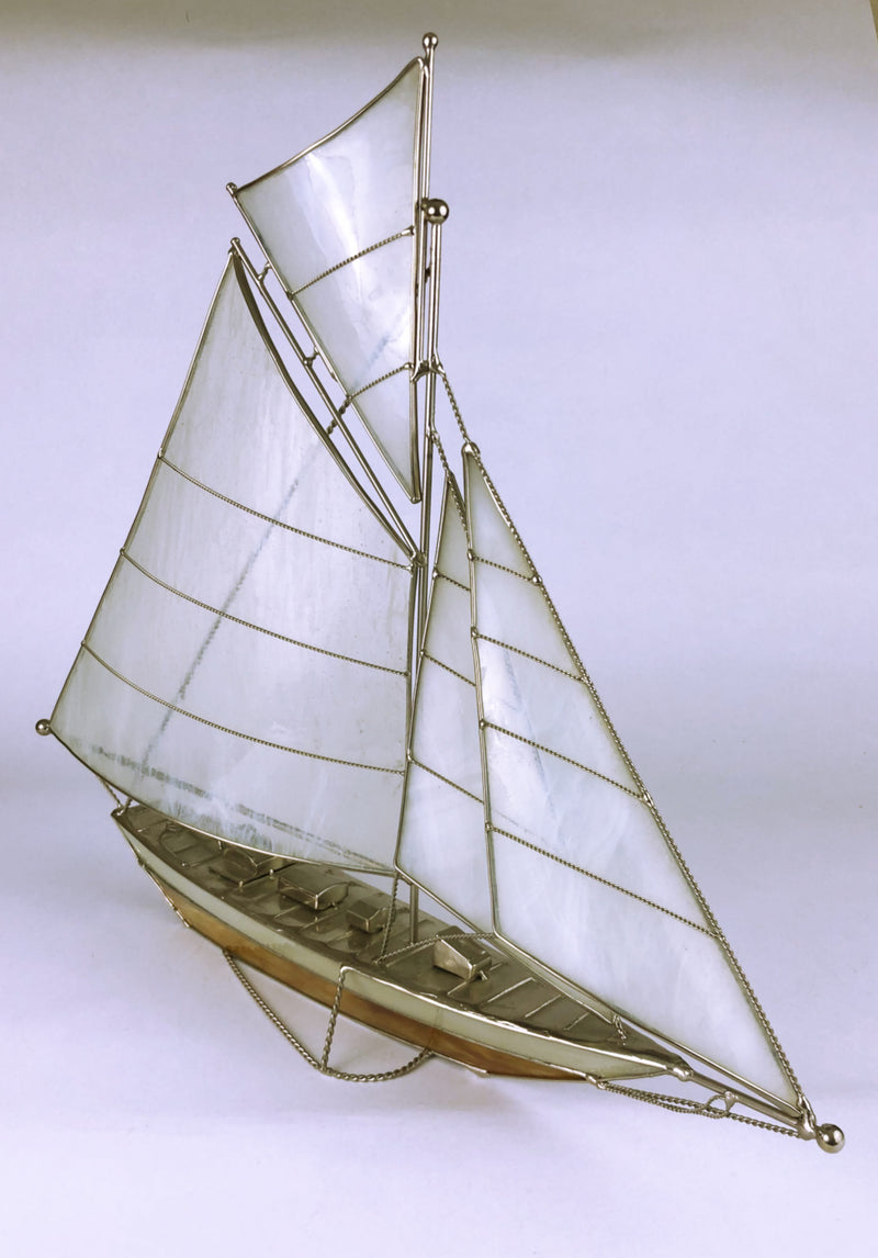 Stained Glass and metal Sailing Yacht