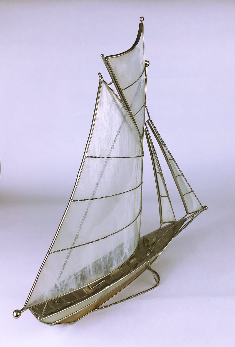Stained Glass and metal Sailing Yacht