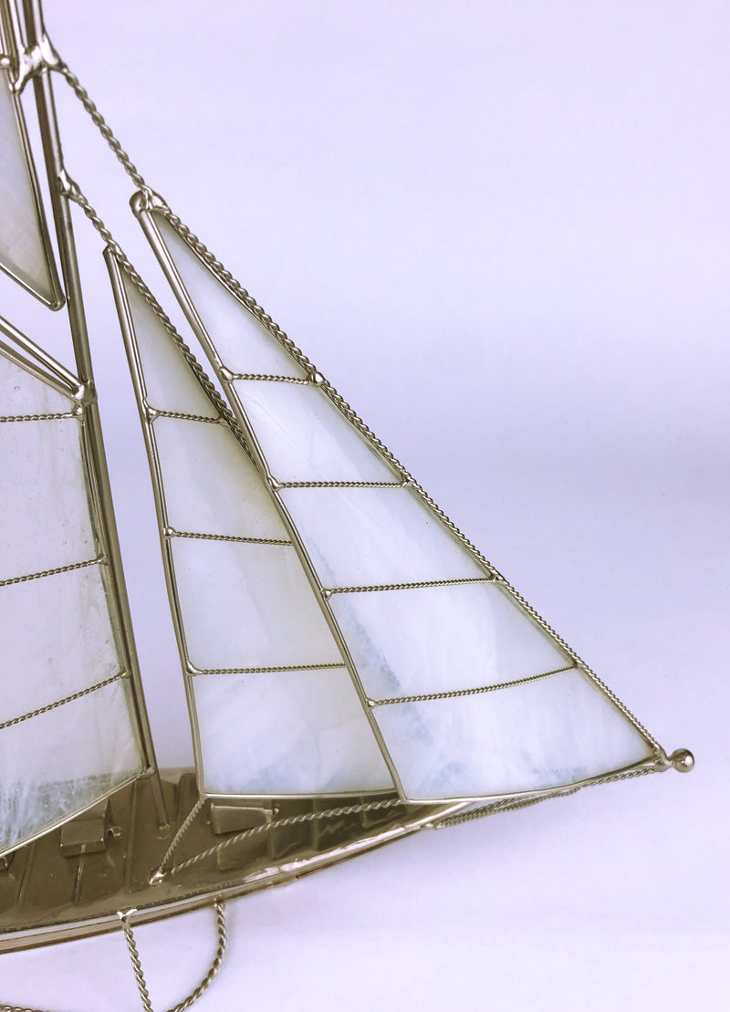 Stained Glass and metal Sailing Yacht