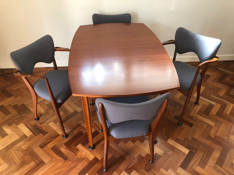 Peter Haywood for Vanson Mid century Teak Extendable Table and 4 Chairs c 1957
