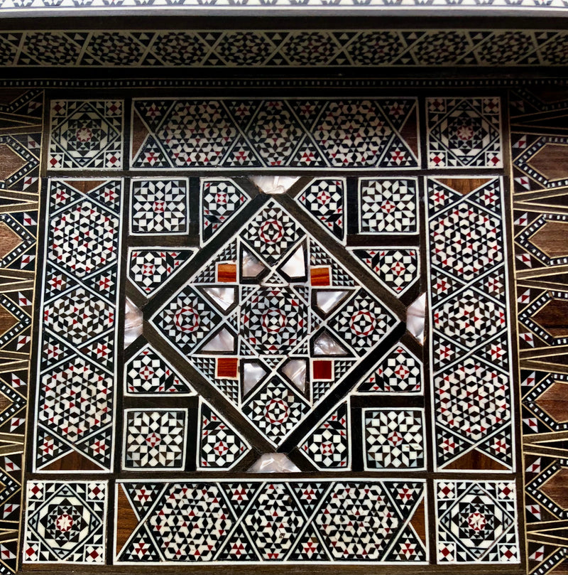 Vintage Syrian Backgammon Board with Inlays of Fruitwood and Mother of Pearl