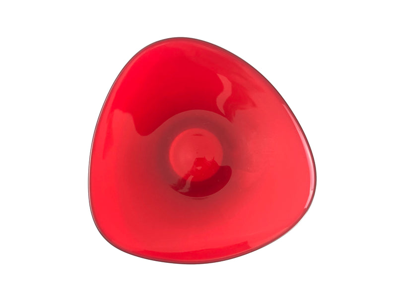 Exceptional Ruby Cased Freeform Art Glass Bowl -  England c.1960s