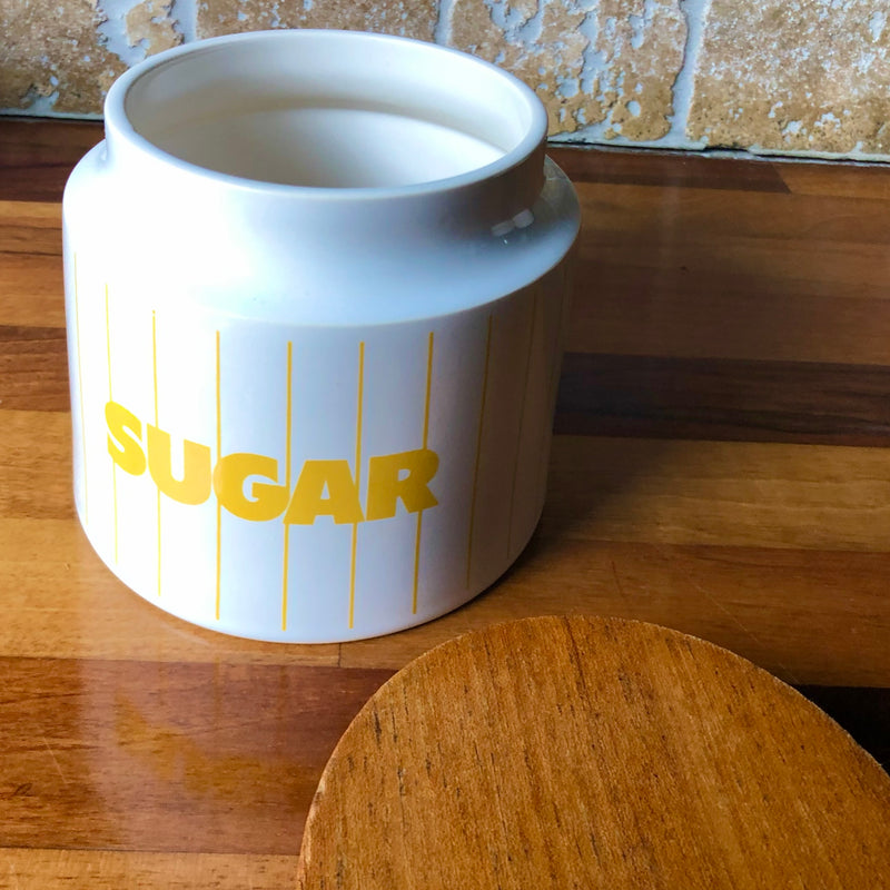 Vintage Hornsea Pottery Yellow Stripes Kitchen Canister, 1980s