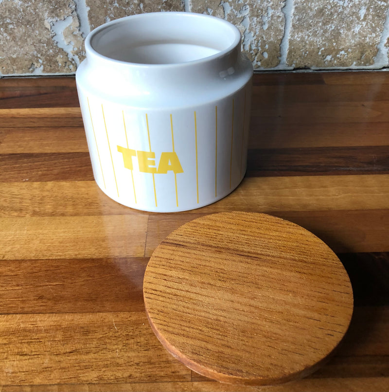 Vintage Hornsea Pottery Yellow Stripes Kitchen Canister, 1980s