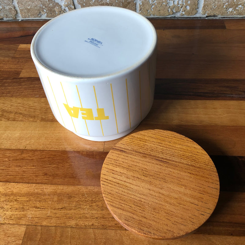 Vintage Hornsea Pottery Yellow Stripes Kitchen Canister, 1980s