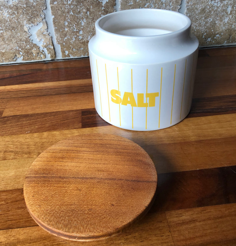 Vintage Hornsea Pottery Yellow Stripes Kitchen Canister, 1980s