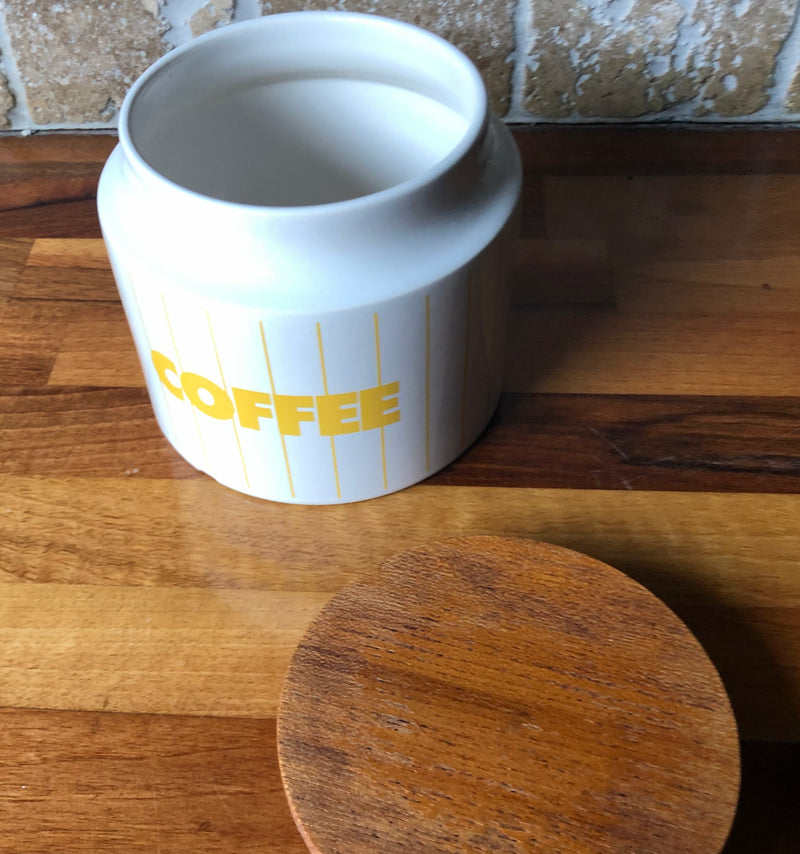 Vintage Hornsea Pottery Yellow Stripes Kitchen Canister, 1980s