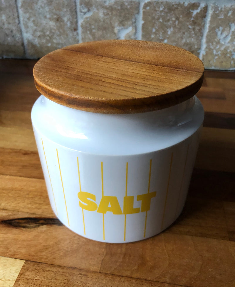 Vintage Hornsea Pottery Yellow Stripes Kitchen Canister, 1980s