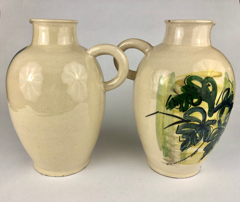 Pair of Tjipaganti Bandung Indonesian Art Pottery Ewers, Mid-Century Modern, c. 1950s–1960s