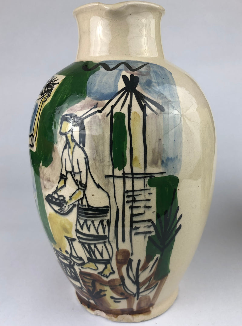 Pair of Tjipaganti Bandung Indonesian Art Pottery Ewers, Mid-Century Modern, c. 1950s–1960s
