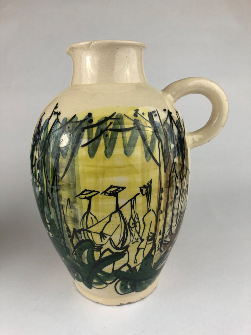 Pair of Tjipaganti Bandung Indonesian Art Pottery Ewers, Mid-Century Modern, c. 1950s–1960s